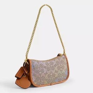 Coach Swinger Small Crystal Signature Jacquard Bag 20 with Chain NWT!